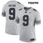 Youth NCAA Ohio State Buckeyes Binjimen Victor #9 College Stitched Authentic Nike Gray Football Jersey IE20D75HC